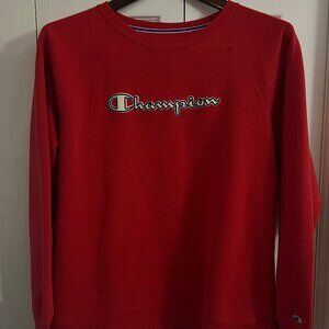 90's Champion Red Crewneck Sweatshirt